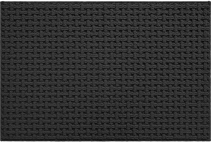 DEXI Front Entryway Door Mat Non Slip 24x36, Washable Entry Way Mats Inside Entrance Low Profile, Welcome Doormat Dirt Trapper for House Floor Home Porter Hall Backdoor Area, Dark Grey