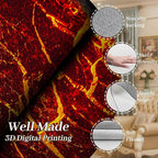 Visual Illusion Lava Area Rug, 5x7ft, 3D Red Flame Volcanic Rock Carpet for Living Room, Fade Resistant Absorbent Floor Mat, No Crease Foldable Soft Low Pile Rugs for Bedside Hallway