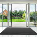 Durable Indoor Outdoor Door Mat, 2' x 6' Heavy Duty Front Door Mat for Entryway, Non-Slip Backing, Stain and Fade Resistant, Absorbent Commercial Floor Mat for High Traffic Area, Black