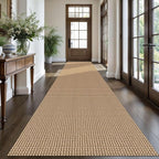 KOZYFLY Extra Long Runners for Hallways 3x16 ft Washable Kitchen Runner Non Slip Rubber Backed Hallway Rug Cotton Entryway Runner Rug Floor Carpet for Indoor Hall, Kitchen, Stair, Tan/Orange/Brown