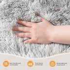 Zentavio Grey and White Area Rugs for Living Room Large Men Room Carpet 5x8 Bedroom Fluffy Furry Shag Aesthetic Plush High Pile Floor Rug for Kids Room Dorm Home Decor Tie-Dyed Grey White