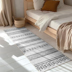 BESTSWEETIE 2x6 Area Rugs for Living Room Washable Moroccan Farmhouse Neutral Geometric Low Pile Non-Slip Soft Print Pattern Rug for Bedroom Kitchen Dining Room Entryway Grey/Black/Navy