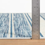 Dash & Albert Ellington Stripe Blue Machine Washable Rug, Runner-2.5 X 8 Feet, Blue Stripe Pattern