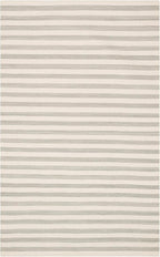 Home Conservatory Ladder Stripe Grey/Ivory Handwoven Wool 8 X 10 Feet, Grey/Ivory Stripe Pattern