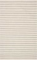 Home Conservatory Ladder Stripe Grey/Ivory Handwoven Wool 6 X 9 Feet, Grey/Ivory Stripe Pattern