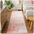 Istana Hallway Runner Rug 2.5x8 - Pink Kitchen Rugs Non Slip Washable -Silk's Soft Touch Carpet Runner - Stylish Rugs for Home