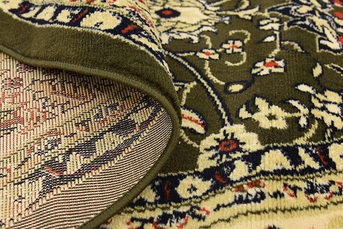 Unique Loom Sialk Hill Collection Area Rug - Washington (7' 10" Round Green/Hunter Green)