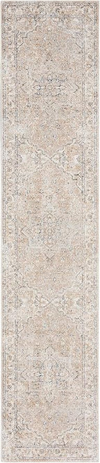 Nourison Home Astra Machine Washable Beige 2'2" x 10' Area Rug - Easy Clean, Non Shedding, Bed Room, Living Room, Dining Room, Kitchen (10' Runner)