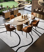 YIHOUSE Black Modern Area Rug 6x9,Abstract Rugs for Bedroom,Black and White Geometric Rug,Minimalist Striped Rug,Dark Washable Area Rugs 5x7 Non Slip Rugs for Living Room，Office