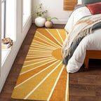 Lahome Boho Hallway Runner Rug - 2x6 Non-Slip Washable Laundry Room Rug Low-Pile Soft Throw Area Rugs for Bedroom Rainbow Sun Print Abstract Carpet Runners for Kitchen Entryway Bathroom Living Room