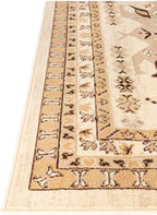 Unique Loom Taftan Collection Border Geometric Tribal Inspired Design Area Rug (5' 0 x 8' 0 Rectangular, Ivory/ Tan)