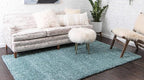 Unique Loom Solid Shag Collection Area Rug (3' 3" x 5' 3" Rectangle, Light Slate Blue)