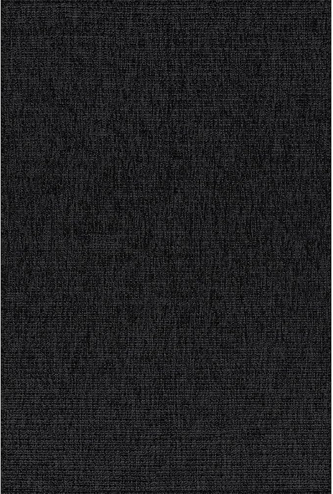 Beverly Rug Easy Jute Rug 4x6 Solid Washable Durable Outdoor Indoor Area Rugs for Living Dining Room Patio Office Stain Resistant Non Shedding Casual Indoor Outside Carpet (4 x 6 Dark Gray)