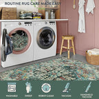 Lahome Bohemian Floral 2x6 Washable Hallway Runner Rug, Non Slip Kitchen Laundry Hallway Rug Runner, Pet Friendly Bathroom Indoor Carpet Runners for RV Camper Entrance Bedroom