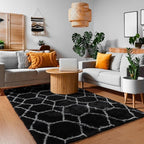 ONASAR 5x7 Area Rugs for Living Room Bedroom, Washable Fluffy Black and White Rug, Geometric Boho Soft Plush Shaggy Floor Carpet Mat for Nursery Kids Girls Boys Teen Dorm Home Decor Aesthetic