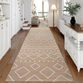 Hallway Runner Rug 2x8, Washable Kitchen Runners Non Slip, Ultra Thin Entryway Floor Mat Fit Under Door, Soft Low Pile Cotton Boho Carpet for Laundry Outdoor Bedroom