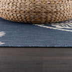 CAMILSON Outdoor Rug 6x9 Modern Area Rugs for Indoor and Outdoor Patios and Porches - Waterproof, Washable, Non-Shedding, Easy-to-Clean Outside Carpet (6 x 9, Medallion - Blue/White)