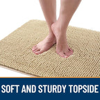 OLANLY Dog Door Mat for Muddy Paws 44x32, Absorbs Moisture and Dirt, Absorbent Non-Slip Washable Doormat, Quick Dry Chenille Mud Mat for Dogs, Entry Indoor Entryway Carpet for Inside Floor, Beige