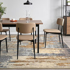 Toneed Abstract Area Rug Modern Washable Rug Soft Non Slip Rug Low Pile for Bedroom Living Room Dining Room Camel 5x7 Feet