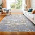 WITSHOCK 5x7 Dining Room Area Rugs: Modern Abstract Tumble Large Rug for Bedroom Living Room, Non-Slip Stain Resistant Indoor Carpet, Nursery Home Office Alfombras para Salas Modernas, Blue Brown