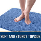 OLANLY Dog Door Mat for Muddy Paws 36x24, Absorbs Moisture and Dirt, Absorbent Non-Slip Washable Doormat, Quick Dry Chenille Mud Mat, Entry Indoor Entryway Carpet for Inside Floor, Cornflower Blue