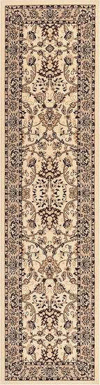 Unique Loom Sialk Hill Collection Area Rug - Washington (2' 7" x 10' Runner Ivory/Black)