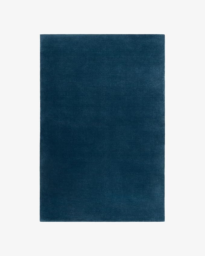Hand-Tufted Wool Runner Area Rug – Soft Premium Wool Carpet for Living Room, Bedroom & Home Décor – 3X11 ft| Deep Blue – Durable, Non-Slip Backing, Handcrafted Rug