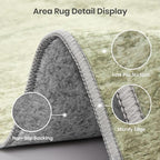 Valenrug Washable Rugs 4x6 - Stain Resistant 4x6 Area Rugs for Living Room, Non Slip Backing Printed Rugs for Bedroom, Folable Machine Washable Area Rug(4'x6', Green)