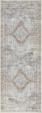 Bloom Rugs Washable Non-Slip 10 ft Runner - Peach/Beige Traditional Runner for Entryway, Hallway, Bathroom, and Kitchen - Exact Size: 2.5' x 10'