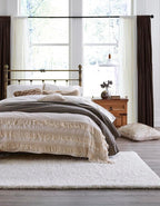 Unique Loom Solid Shag Collection Area Rug (10' x 13' 11" Rectangle, Snow White)