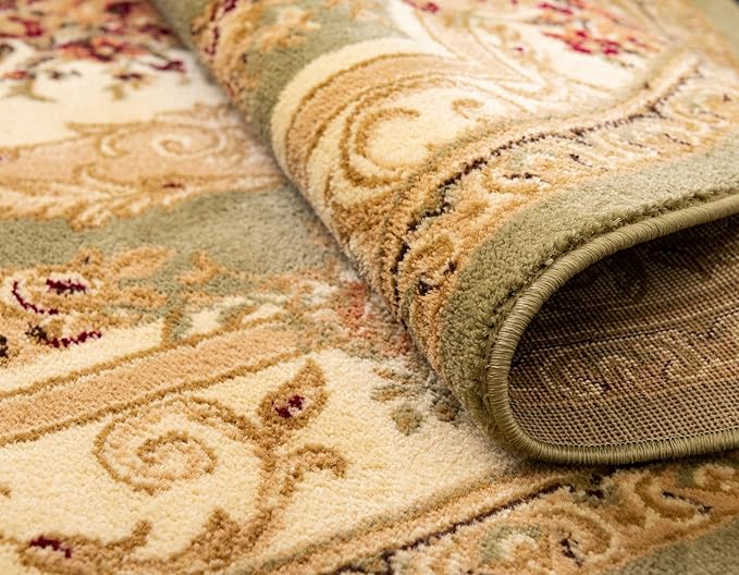 Rugs.com Chateau Collection Rug - 8' x 10' Oval Green Medium Pile Rug