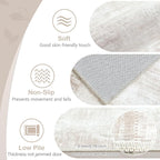 Area Rug 3x5 Washable Rug: Living Room Modern Abstract Rug Soft Non Slip Neutral Rugs Stain Resistant Small Rug Indoor Door Mat for Bedroom Kitchen Nursery Hallway Entryway Office(Beige,3'x5')