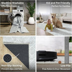 Bloom Rugs Washable Non-Slip 4' x 6' Rug - Gray/Pebble Striped Area Rug for Living Room, Bedroom, Dining Room, and Kitchen - Exact Size: 4' x 6'