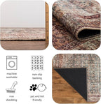 Keen Home Design 8x10 Rug - Machine Washable Area Rug with Non-Slip Backing, Ideal for Living Room, Dining Room, Bedroom - Vintage, Easy Clean, Durable, Low Pile - (8' x 10')