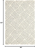 Dash & Albert Layers Grey Hand Hooked Wool Rug, 7.5 X 9.5 Feet, Grey/Ivory Geometric Pattern