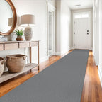 EARTHALL Extra Long Runner Rug 3x14 Ft Washable Runners for Hallways Cotton Non Slip Entryway Runner Braided Kitchen Runner Indoor Outdoor Carpet Runners for Stair, Hall, Foyers, Charcoal Gray