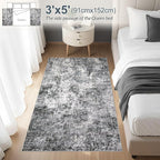 Area Rug Living Room Rugs - 3x5 Large Soft Indoor Neutral Modern Abstract Low Pile Washable Rug Carpet for Bedroom Dining Room Farmhouse Home Office - Grey