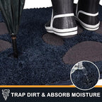 PURRUGS Dirt Trapping Door Mat 32" x 47", Non-Skid/Slip Machine Washable Microfiber Entryway Rug, Dog Doormat, Super Absorbent Welcome Mat for Muddy Wet Shoes and Paws, Navy Blue
