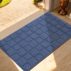 Front Door Mat Outside Entrance, Outdoor Indoor Door Mats for Entryway, Entrance, Entry, Patio, Waterproof Non Slip Doormat, Low-Profile, 20" × 31.5“, Navy Blue