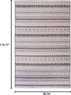 Alfa Rich 7x10 White Black Gray Washable Area Rugs for Living Room Bedroom Kitchen Cotton Decor Rug