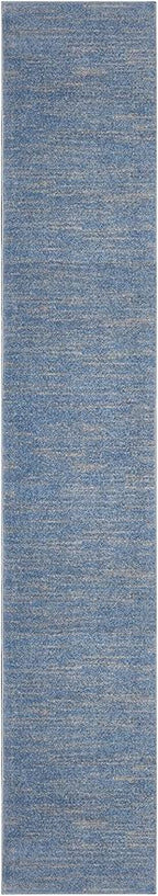 Nourison Home Nourison Essentials Blue Grey 2'2" x 18' Area Rug - Easy Clean, Non Shedding, Bed Room, Living Room, Dining Room, Kitchen (18' Runner)