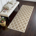 Bavni Hallway Runner Rug Machine Washable, 2x10 Non Slip Lightweight Washable Runners, Moroccan Checkered Rug for Entryway Laundry Kitchen Bathroom Corridor Bedside, Yellow Brown