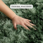 Andency Soft Area Rugs for Living Room Bedroom, 3x5 Non-Slip Fluffy Shag Carpet, Indoor Floor Fuzzy Shaggy Living Room Plush Rug for Kids Dorm Nursery Home Decor Aesthetic, Tie-Dyed Army Green