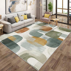 Mid Century Modern Rugs for Home Decor, 6x9 ft, Abstract Geometry Area Rugs for Living Room, Soft Non Slip Washable Boho Geo Geometric Carpet Bedroom Decorations Dt-Ghf-19