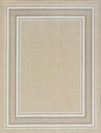 Beverly Rug Non Slip Area Rugs 8x10 Modern Bordered Non Skid Rubber Backing Soft Area Rug for Living Dining Room Easy to Clean Non Shedding Kitchen Bedroom Indoor Carpet 8 x 10 Beige