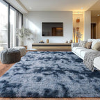 Extra Large Plush Rug High Pile Fluffy Rug for Living Room, Big Plush Non-Skid Shag Carpet, Soft Shaggy Rugs for Bedroom Indoor Modern Home Decor Tie Dye Camel 10x14ft