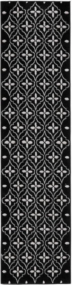 Nourison Home Nourison Essentials Black Ivory 2'2" x 7'6" Area Rug - Easy Clean, Non Shedding, Bed Room, Living Room, Dining Room, Kitchen (8' Runner)
