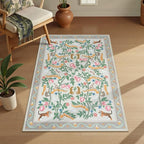 Collive 2x3 Rugs for Entryway, Small Washable Jungle Animal Door Mat Indoor Entrance Non Slip Kitchen Rug for Bathroom, Soft Ultra-Thin Throw Carpet for Bedroom Entry Home Decor, Beige