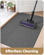 Color&Geometry Ultra Thin Indoor Door Mat Non Slip Rubber Backed Dirt Trapper 48"x72"(Rolled-up NO Creases), Rugs for Entryway, Front Door Mat Indoor Washable Low-Profile Entry Mat, Grey