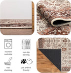 Keen Home Design 2x7 Rug - Machine Washable Runner Rug with Non-Slip Backing, Ideal for Hallway, Entryway, Kitchen, Laundry Room - Vintage, Easy Clean, Durable, Low Pile - (2'6" x 7')